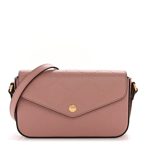 Calfskin GG Super Mini Shoulder Bag Soft Pink