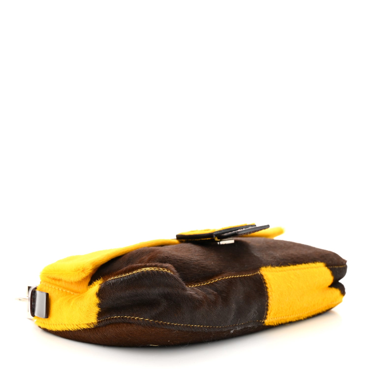 Fendi Calf Hair Baguette Yellow Brown 4 of 9