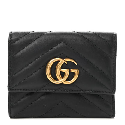 Gucci Calfskin Matelasse GG Marmont Wallet Black 1 of 9