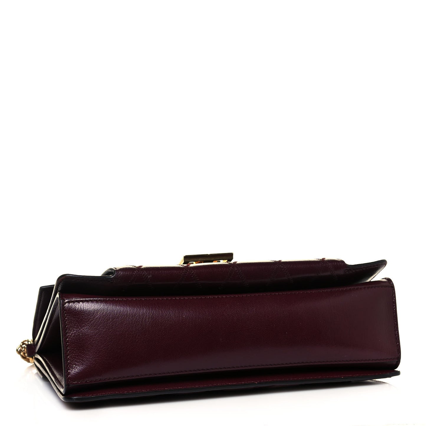 Goatskin Quilted Medium GV3 Shoulder Bag Aubergine