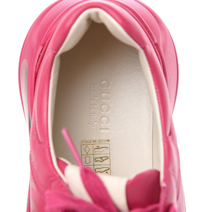 Gucci Calfskin Logo Womens Rhyton Sneakers 37.5 Box Pink 7 of 9