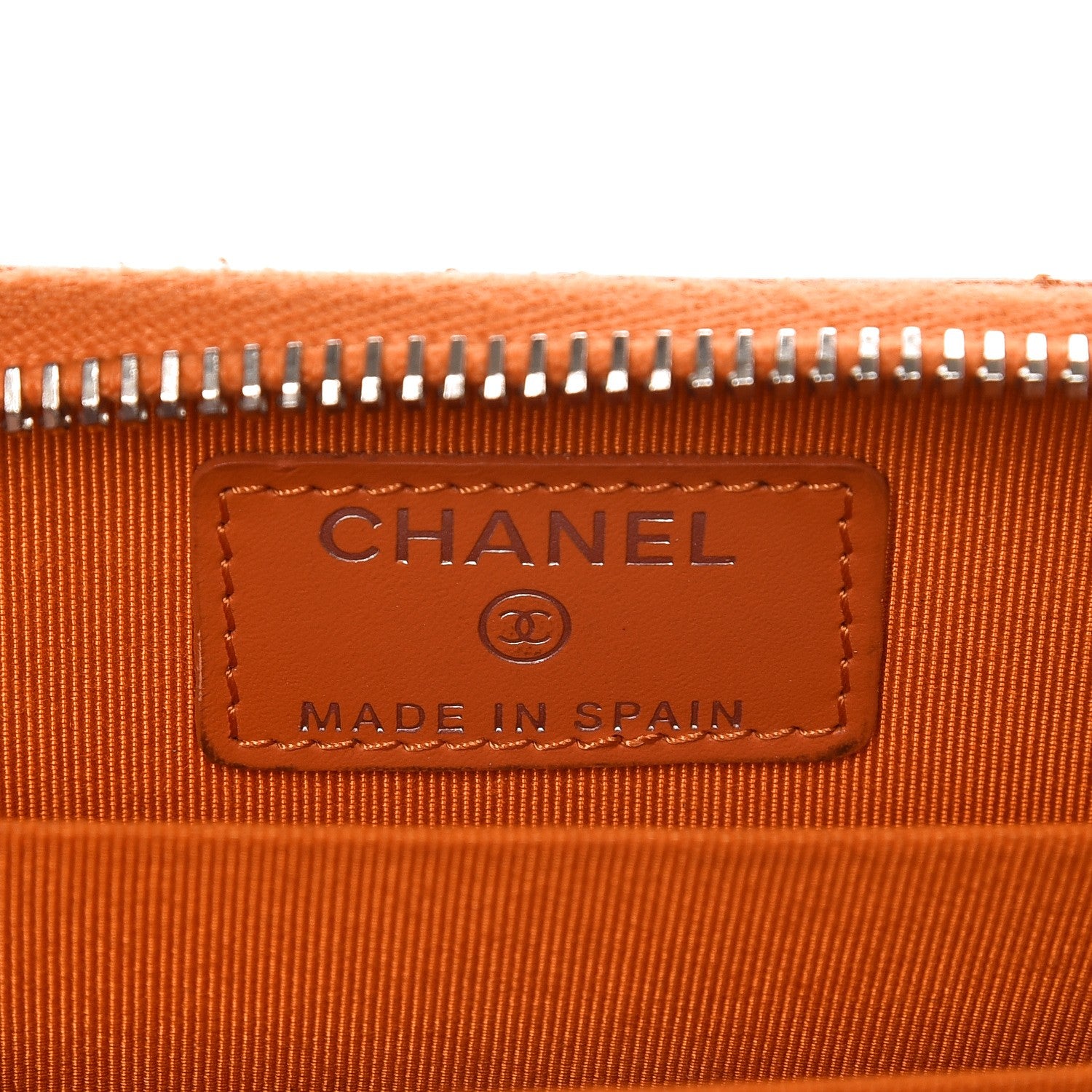 Chanel Patent Calfskin Quilted Zip Coin Purse Orange 6 of 12