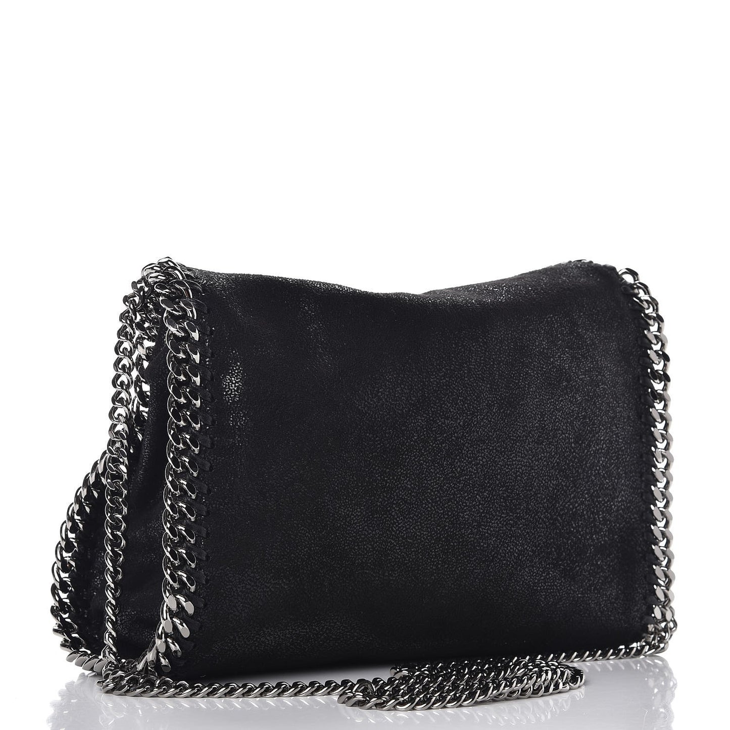 Shaggy Deer Mini Falabella Fold Over Tote Black