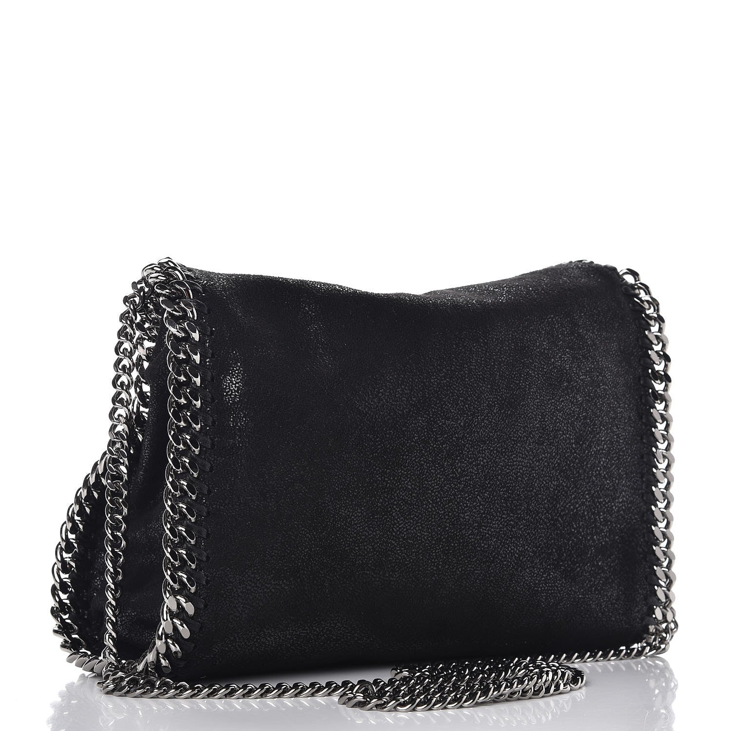 Stella McCartney Shaggy Deer Mini Falabella Fold Over Tote Black 3 of 7