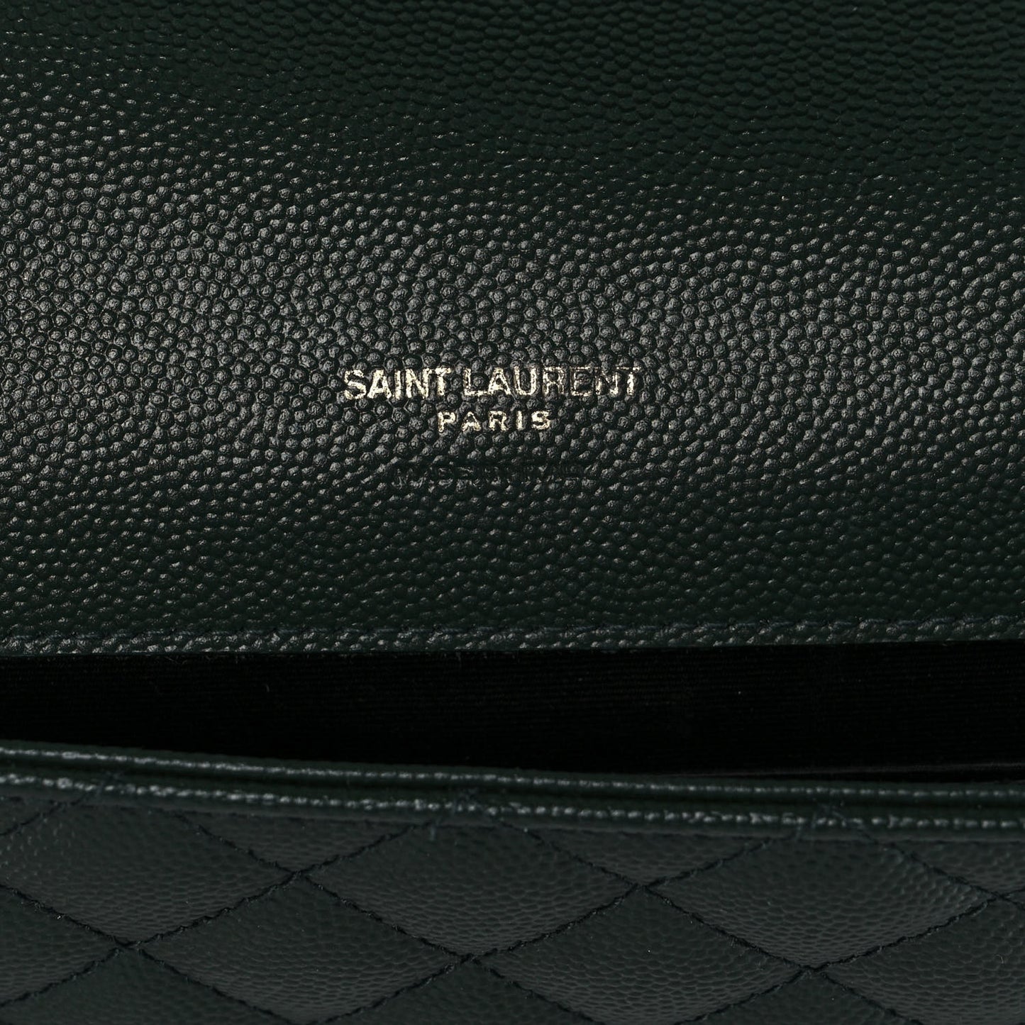 Grain De Poudre Textured Mixed Matelasse Triquilt Monogram Clutch Vert Fonce
