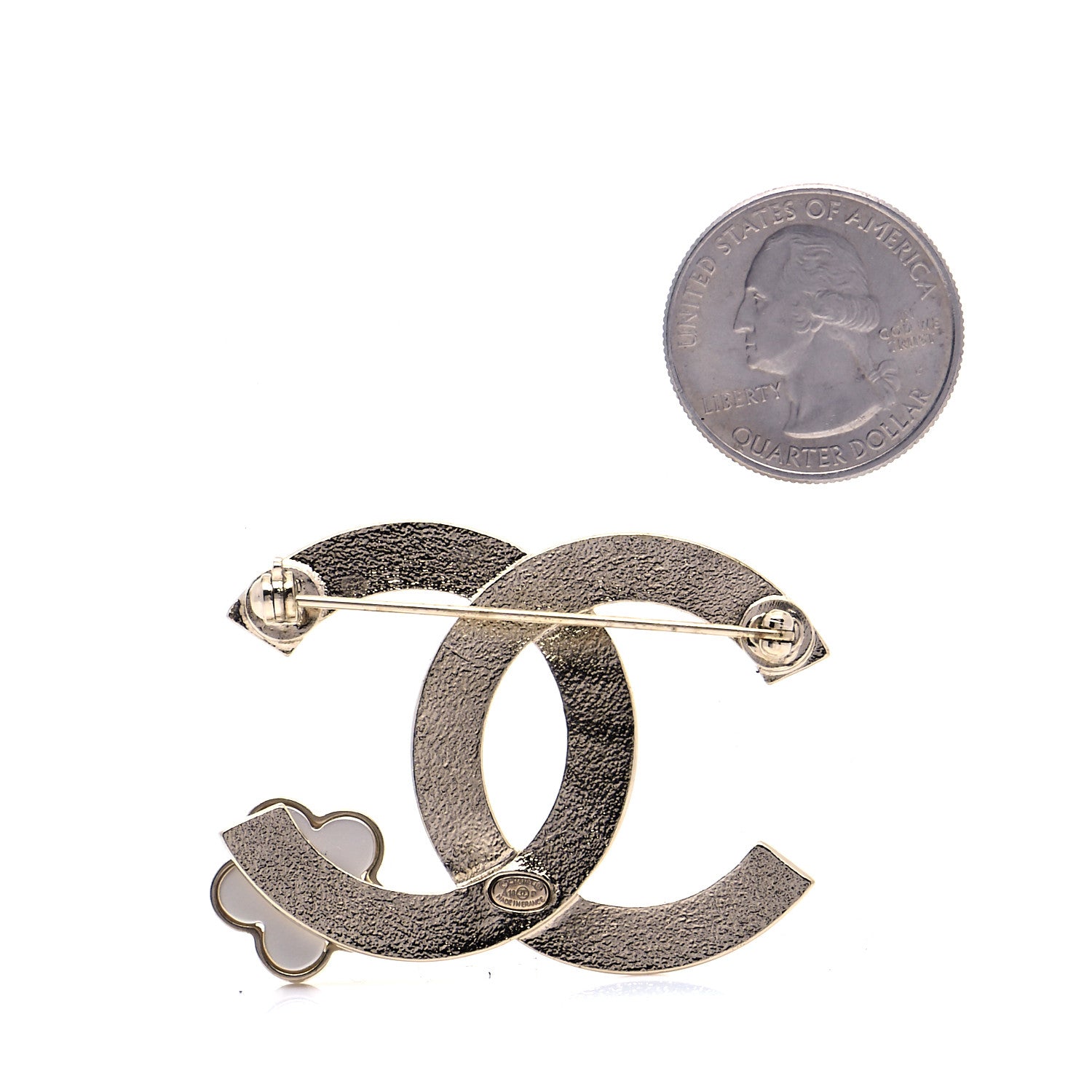 Chanel Metal CC Camellia Brooch Light Gold 2 of 4