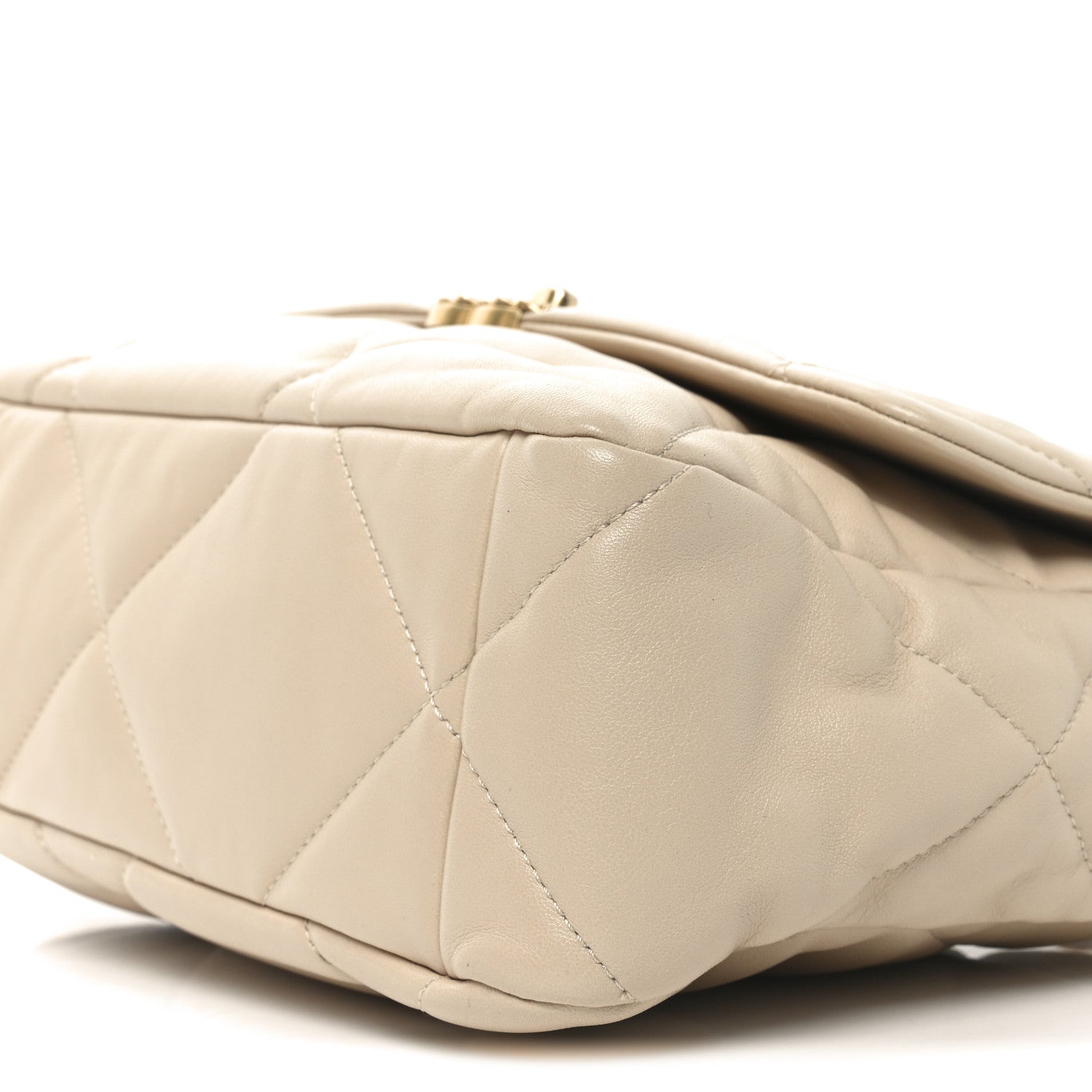 Chanel Lambskin Quilted Large Chanel 19 Flap Beige 10 of 10