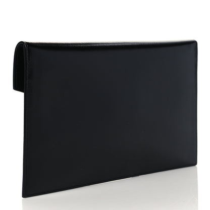 Saint Laurent Smooth Shiny Calfskin Monogram Uptown Pouch Black 4 of 10