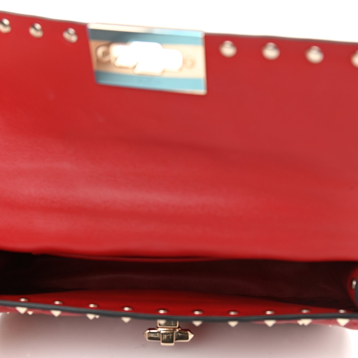 Nappa Small Rockstud Spike Shoulder Bag Rosso Valentino