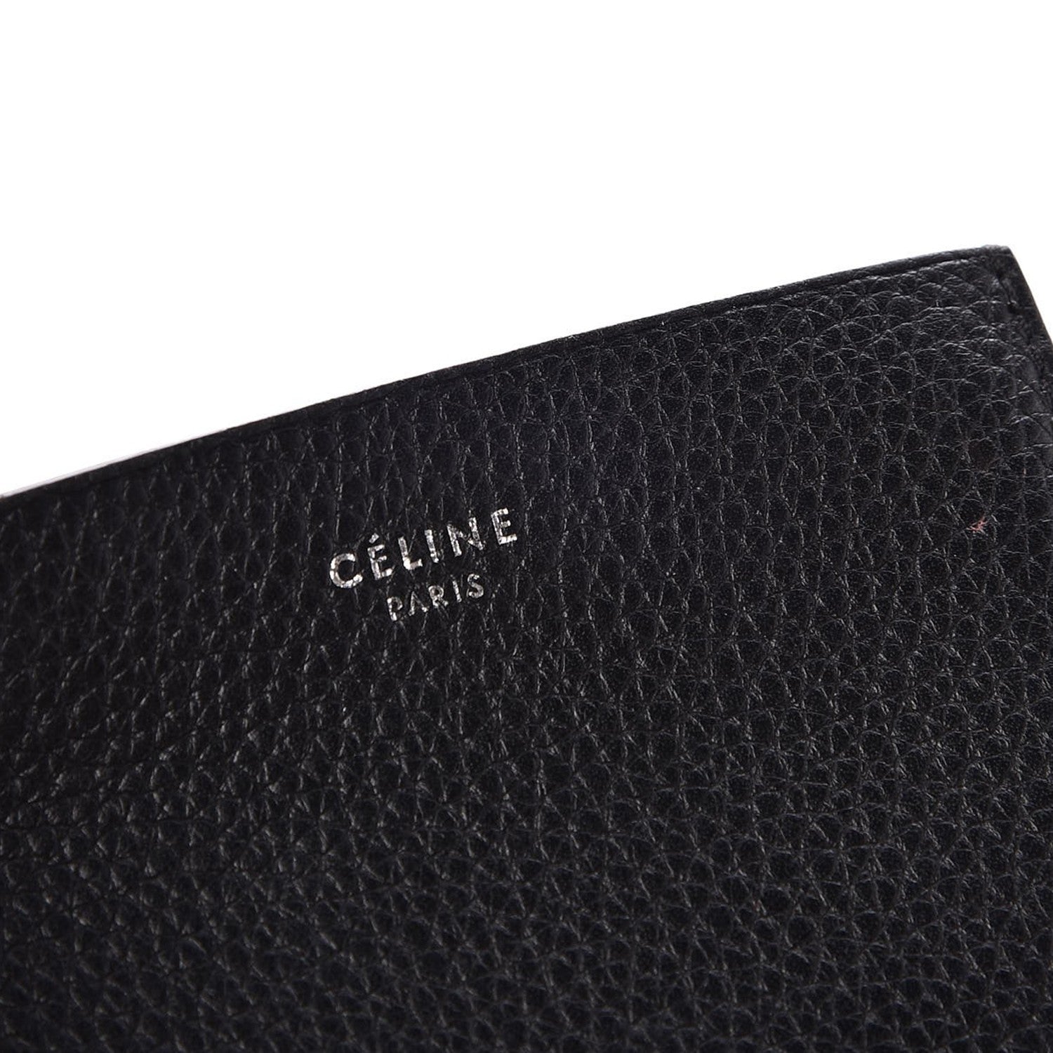 Celine Drummed Calfskin Gusset Card Holder Black 8 of 9