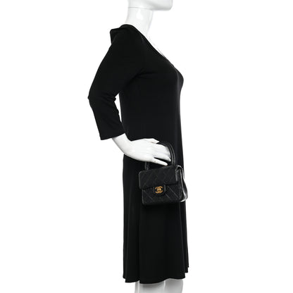 Chanel Lambskin Quilted Mini Kelly Flap Bag Black 2 of 15