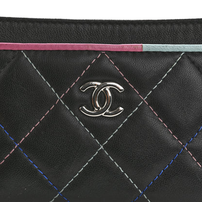 Chanel Lambskin Quilted Chanel Card Holder Black Pink Light Blue 14 of 14