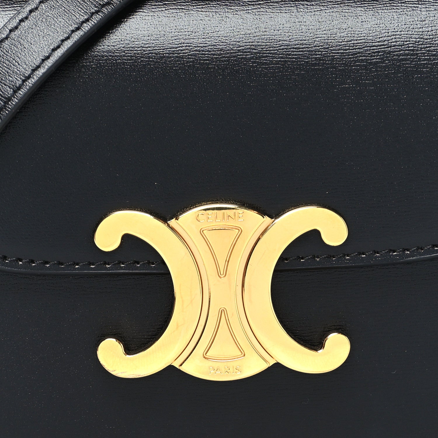 Celine Shiny Calfskin Mini Triomphe Black 7 of 9