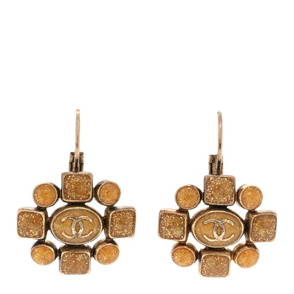 Chanel Gripoix CC Drop Earrings Gold 1 of 4