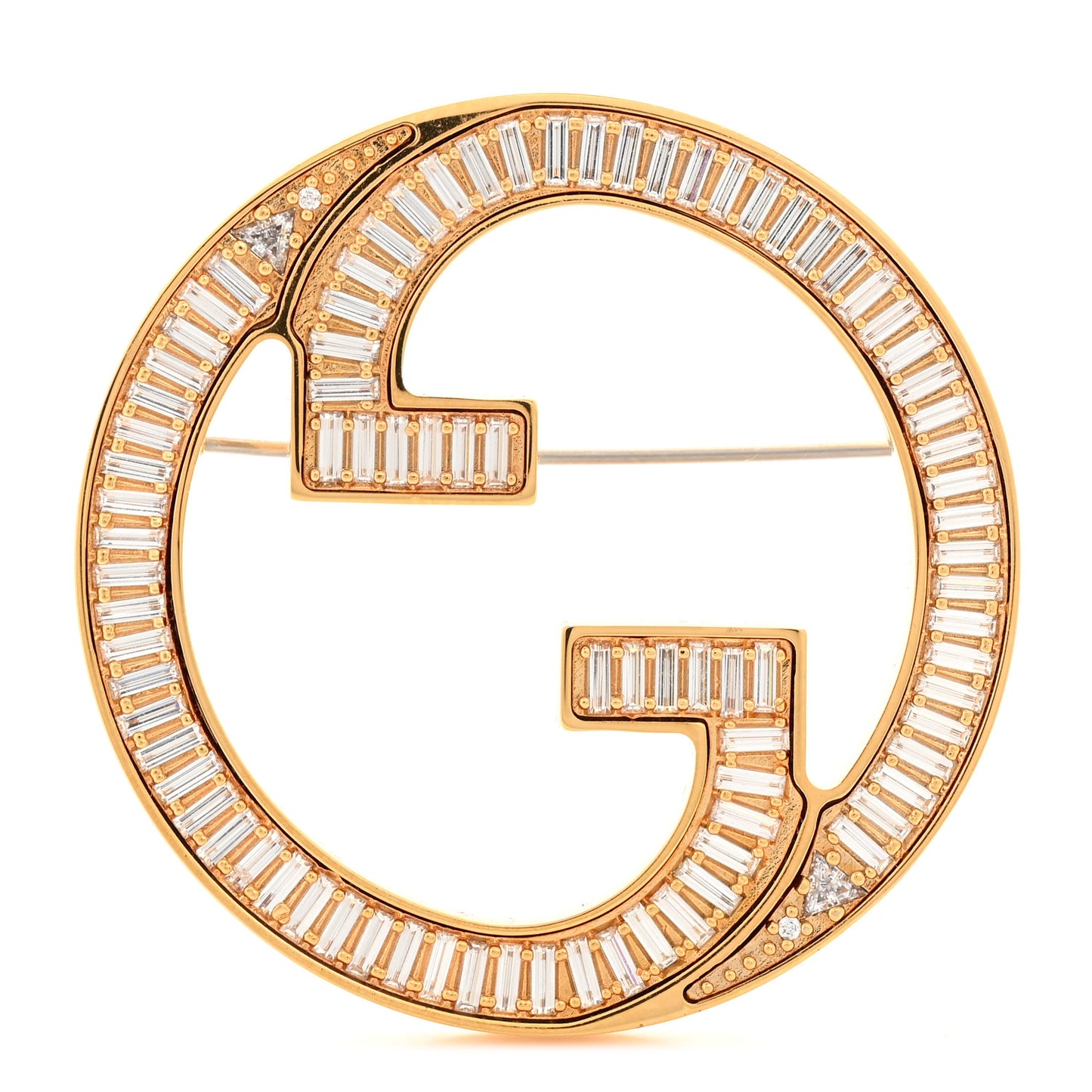 Metal Crystal Blondie Brooch Gold
