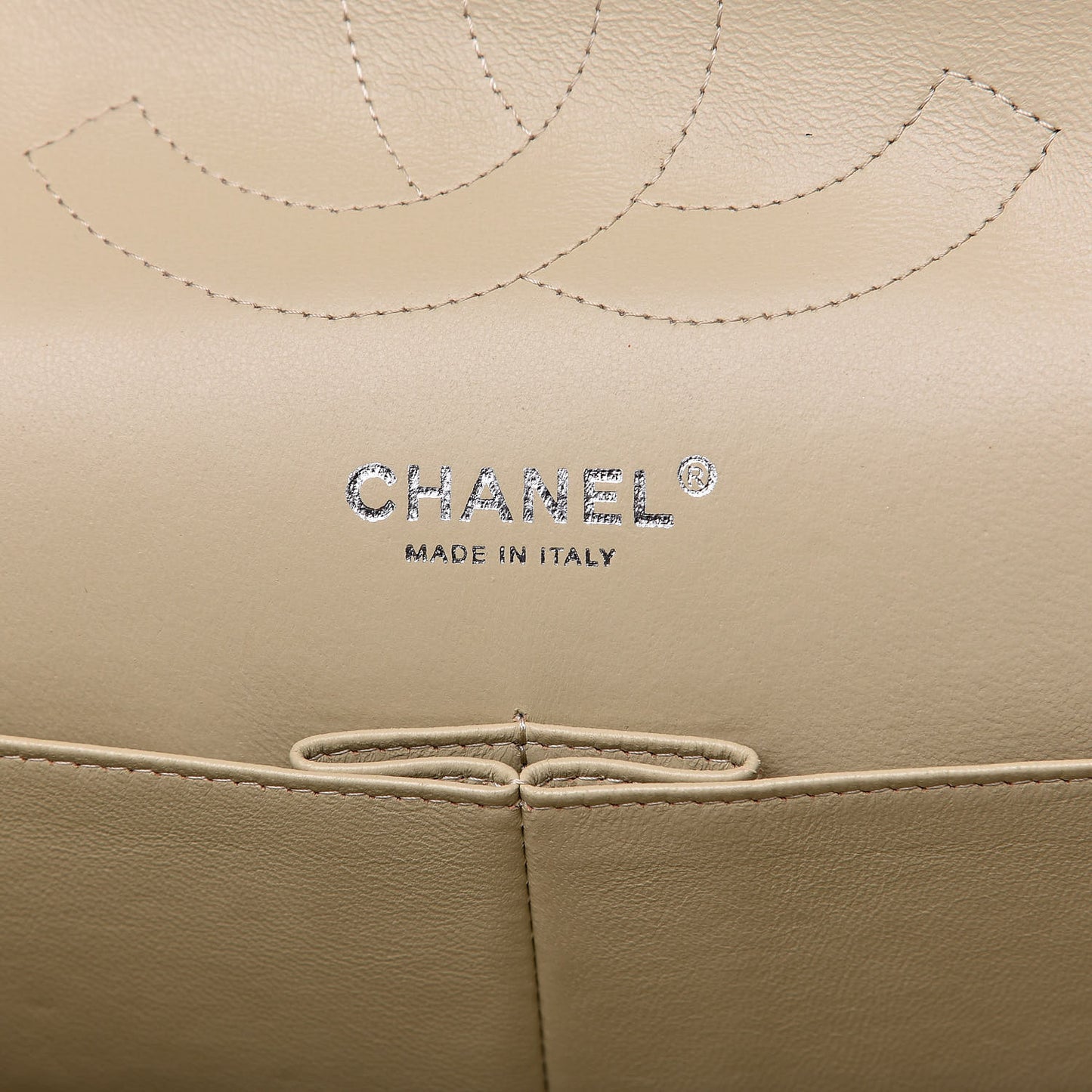 Caviar Quilted Jumbo Double Flap Beige Clair