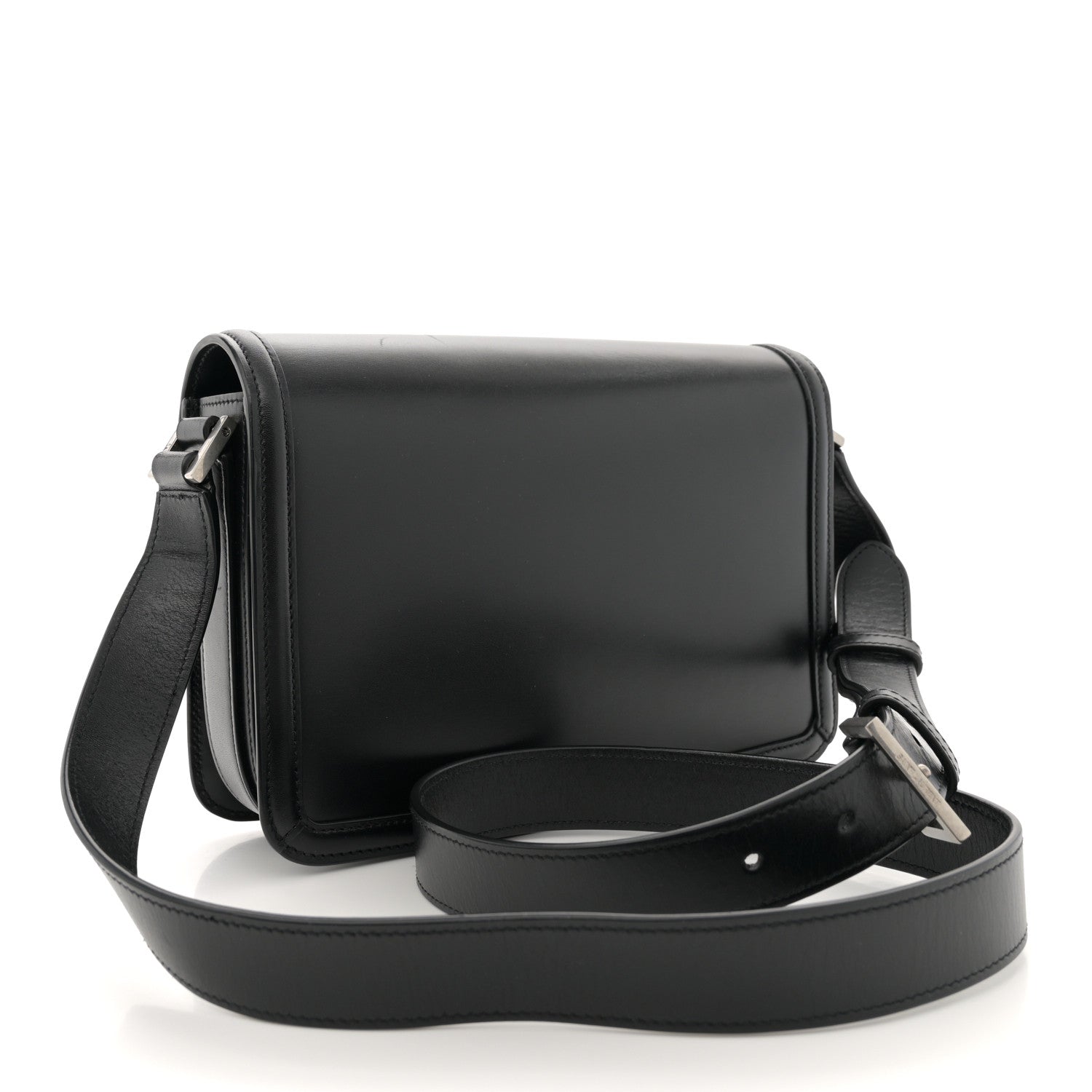 Saint Laurent Box Calfskin Monogram Medium Solferino Satchel Black 3 of 12