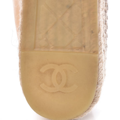Chanel Lambskin CC Espadrilles 40 Beige Black 9 of 10