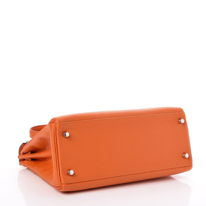 Hermes Taurillon Clemence Kelly Retourne 28 Orange 5 of 35