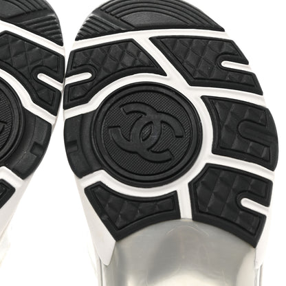 Chanel Mesh Fabric Womens CC Sneakers 36.5 White Grey 6 of 9
