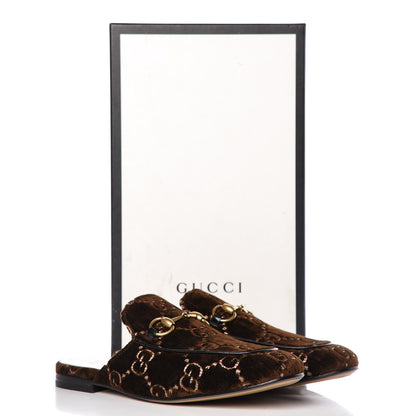 Gucci Velvet GG Monogram Mens Princetown Slippers 8 Brown 9 of 9
