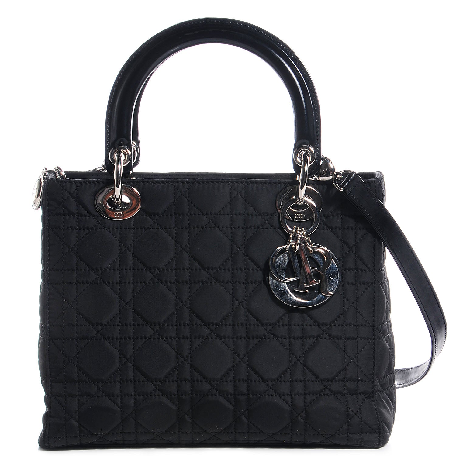 Christian Dior Nylon Cannage Medium Lady Dior Black 1 of 9
