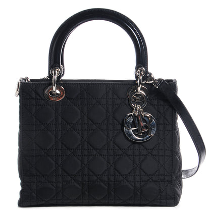 Christian Dior Nylon Cannage Medium Lady Dior Black 1 of 9