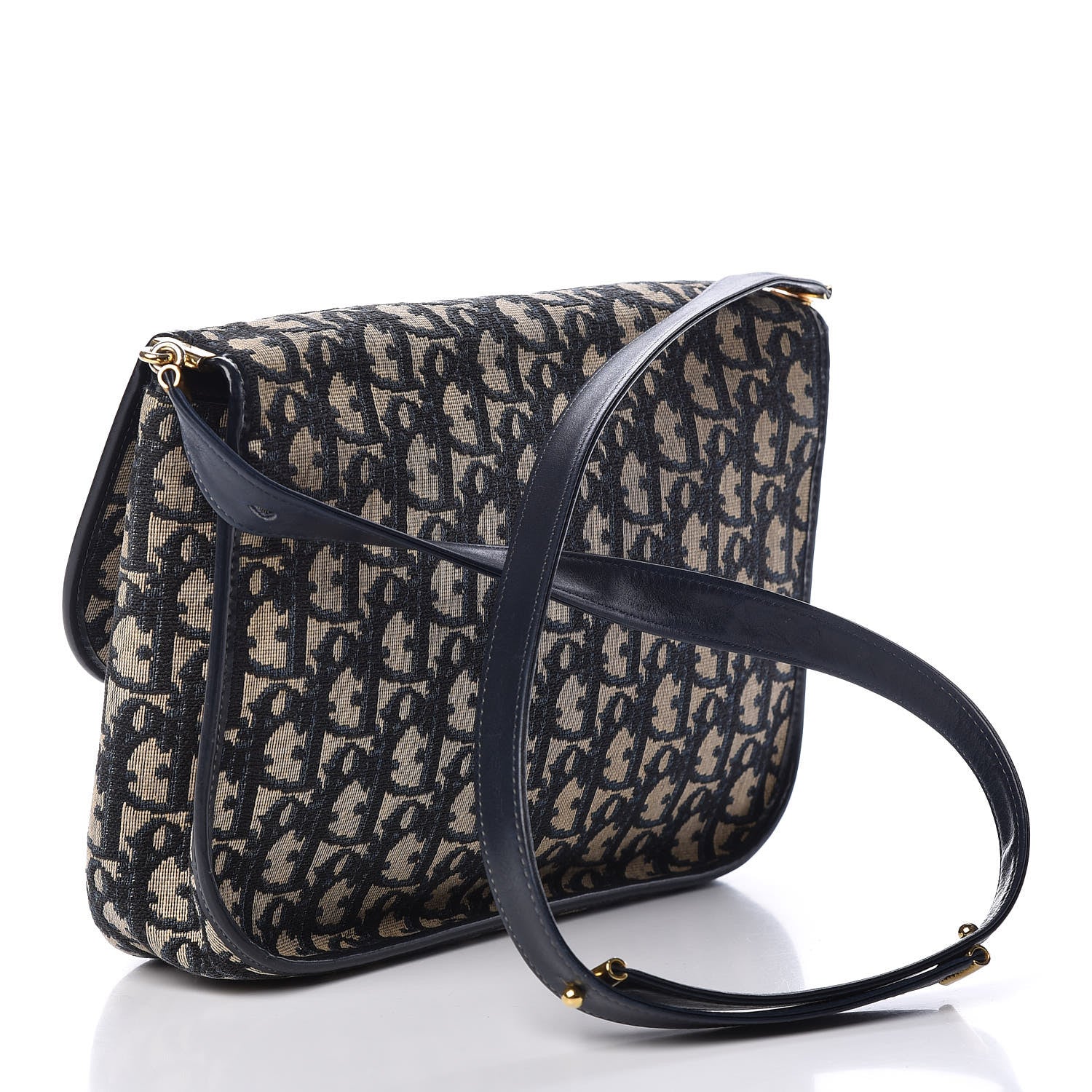 Christian Dior Monogram Flap Navy Blue 3 of 16