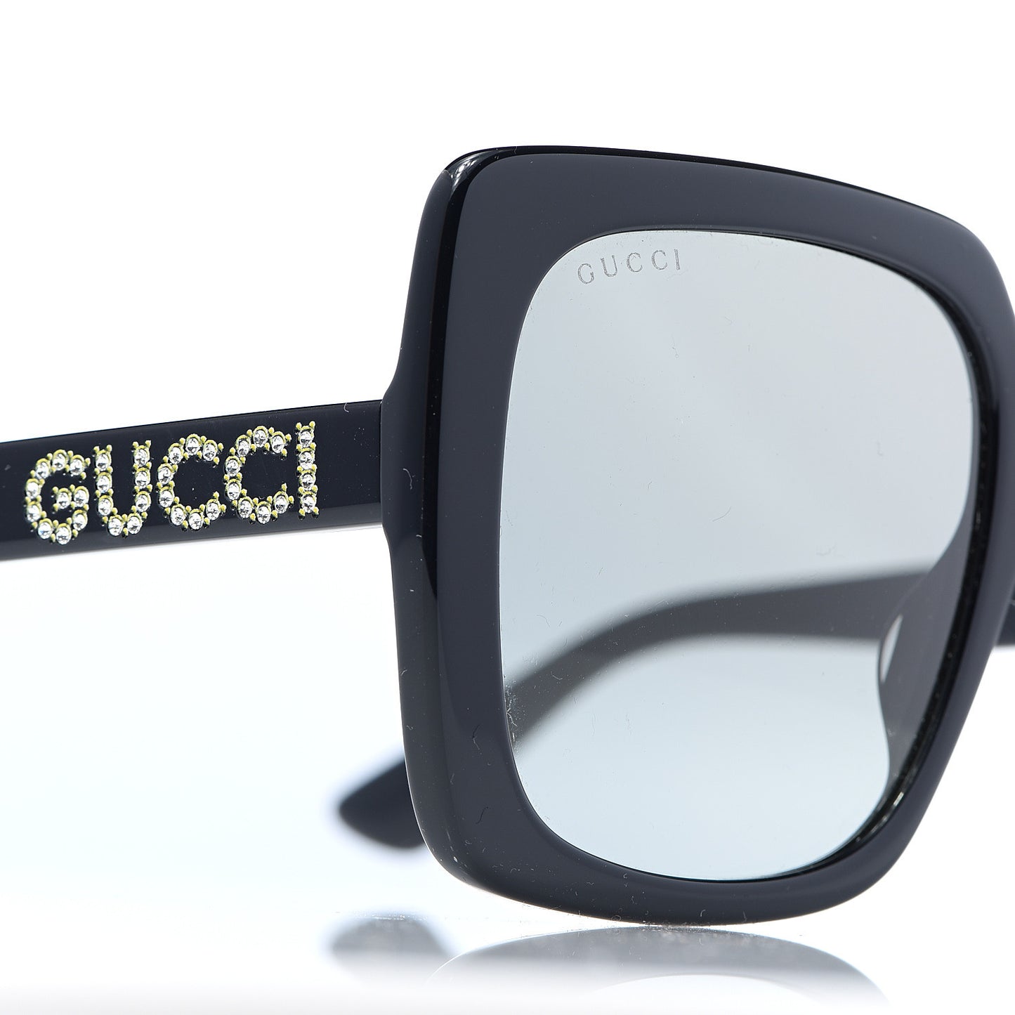 Crystal Square Frame GG Sunglasses GG0418S Black