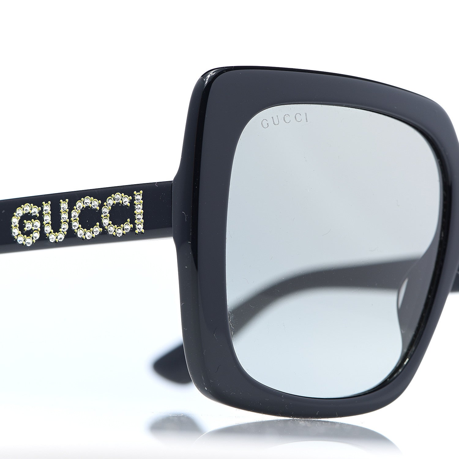 Gucci Crystal Square Frame GG Sunglasses GG0418S Black 7 of 8