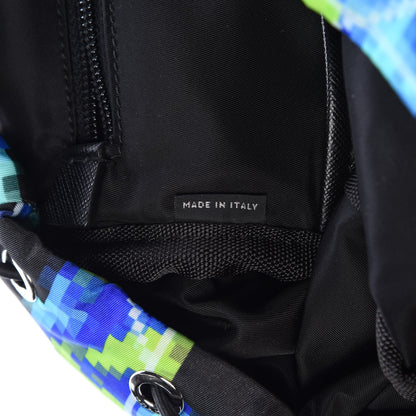 Prada Tessuto Nylon Radar Print Medium Double Buckle Backpack Multicolor 7 of 9