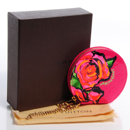 Louis Vuitton Vernis Roses Chapeau Coin Purse Rose Pop 4 of 7