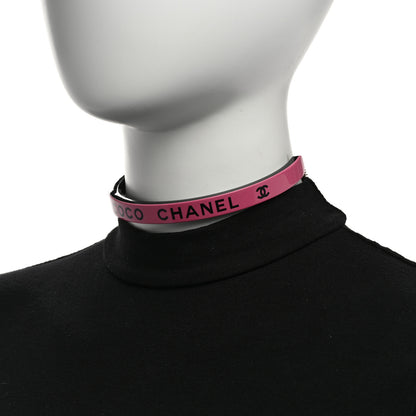 Chanel Resin Logo Choker Pink Black 2 of 6