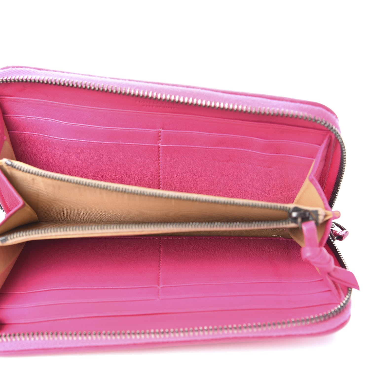 Bottega Veneta Nappa Intrecciato Zip Around Wallet Rosa Shock 5 of 10