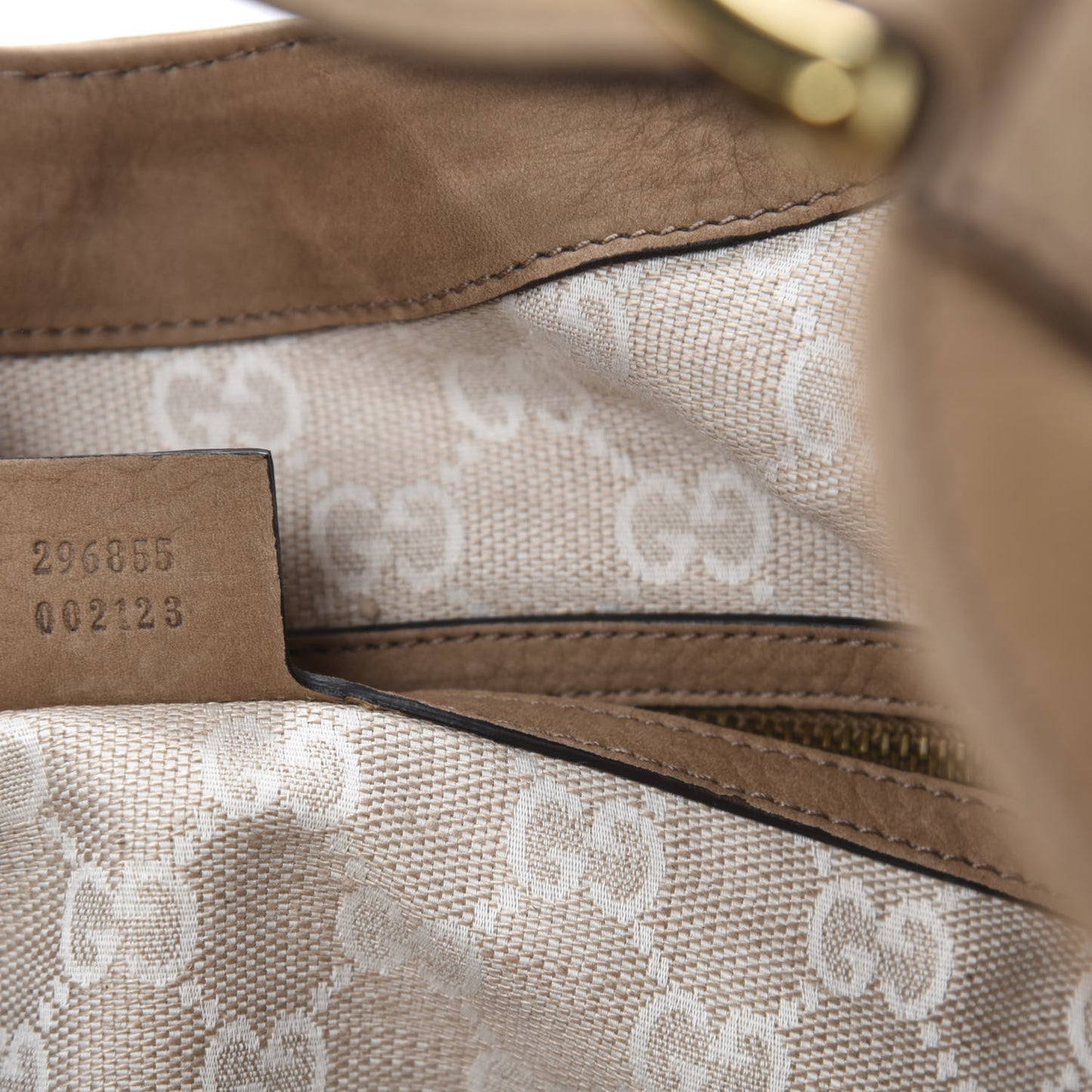 Nubuck Large Soft Stirrup Shoulder Bag Light Brown