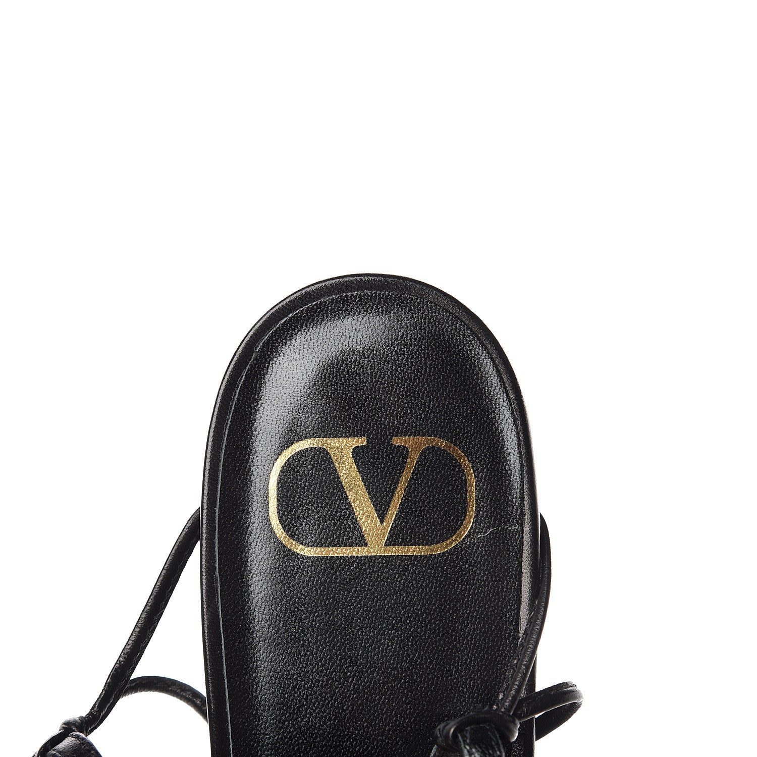 Valentino Garavani Calfskin VLogo Slingback Low Heel Thong Sandals 39 Black 9 of 10