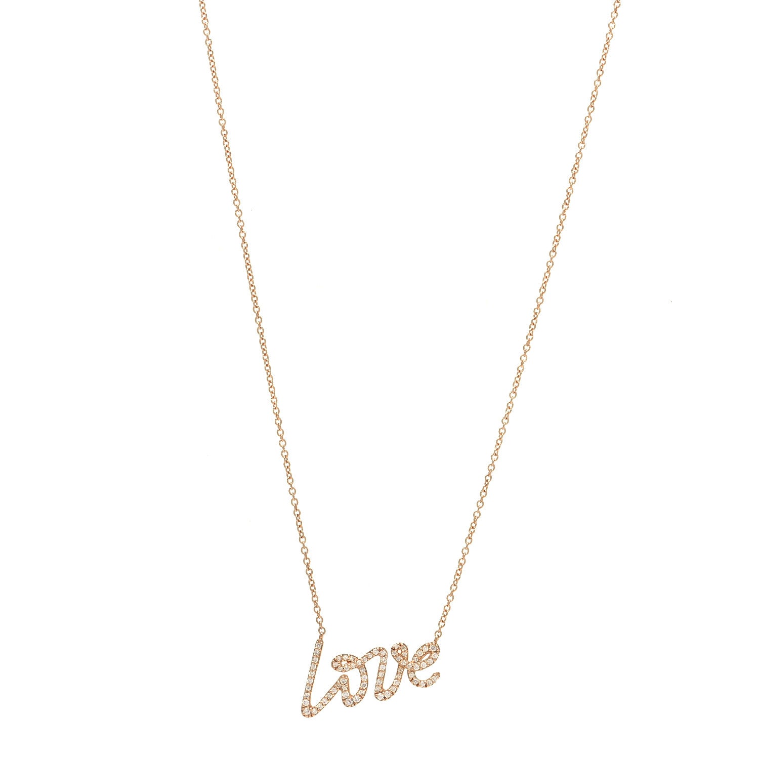 Tiffany 18K Rose Gold Diamond Small Paloma's Graffiti Love Pendant Necklace 1 of 6