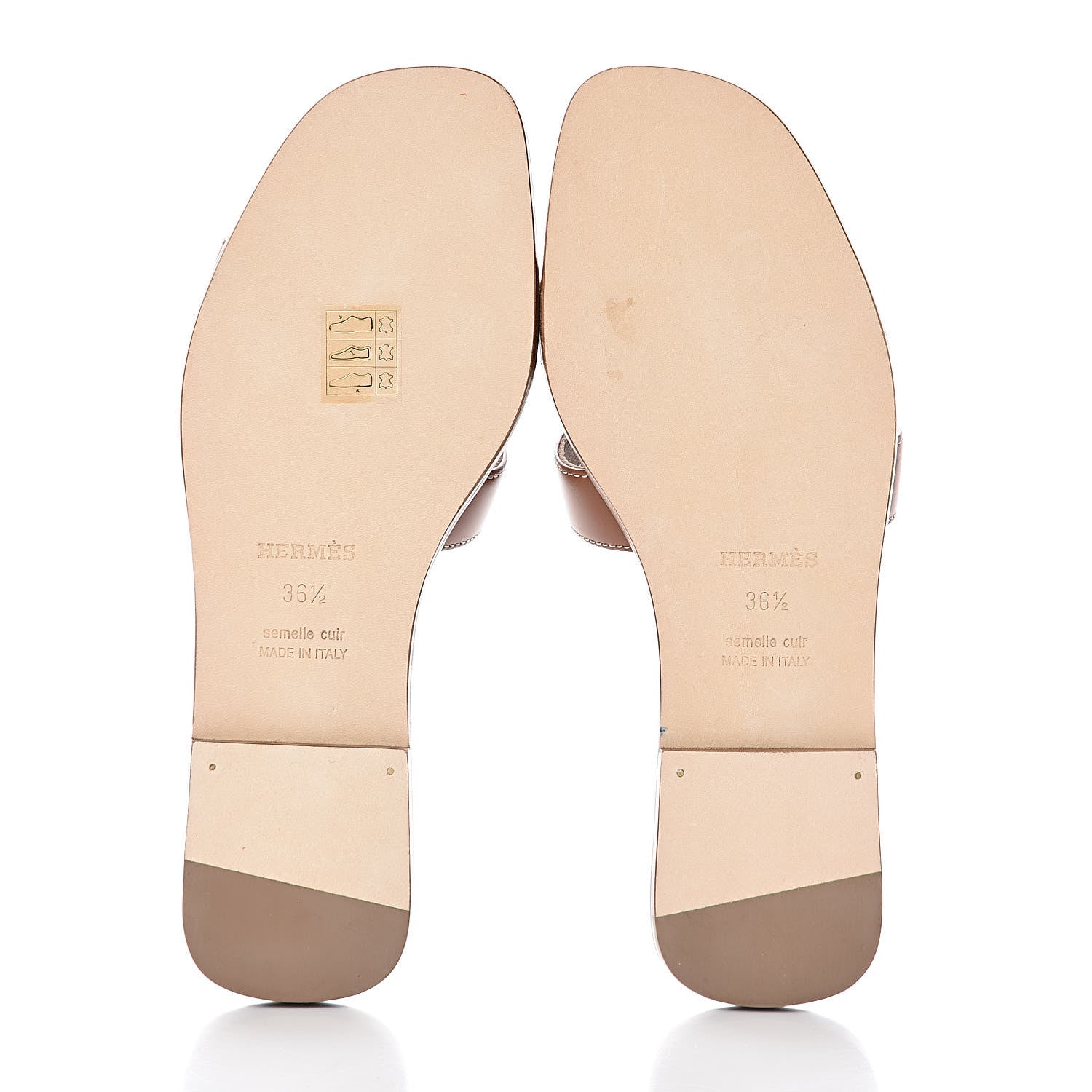 Hermes Box Calfskin Oran Sandals 36.5 Gold 7 of 12