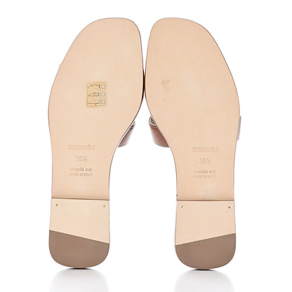 Hermes Box Calfskin Oran Sandals 36.5 Gold 7 of 12