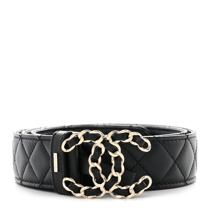 Chanel Lambskin Quilted CC Chain Belt 80 32 Black 1 of 7