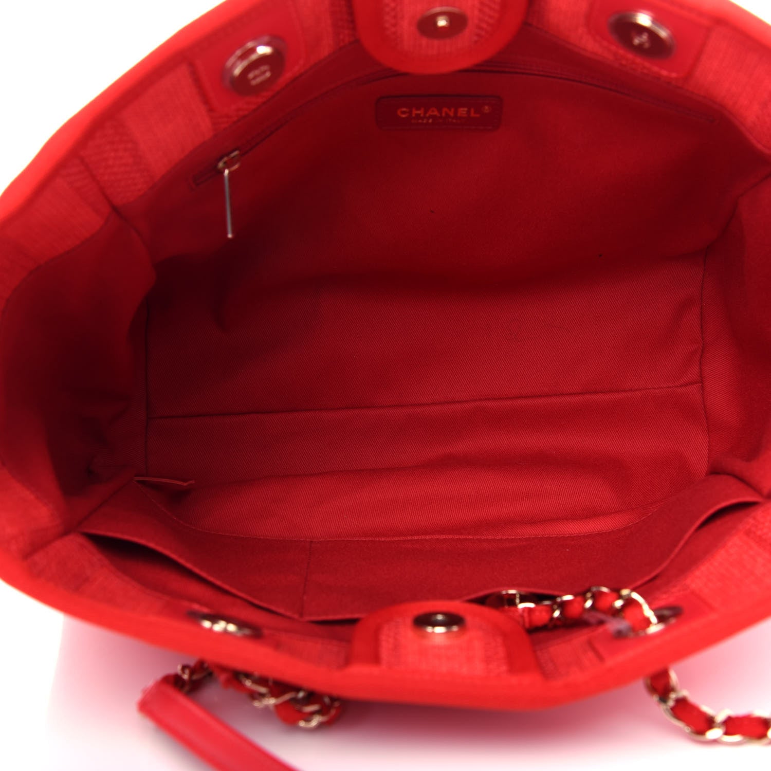 Chanel Mixed Fibers Striped Small Deauville Tote Red 5 of 11