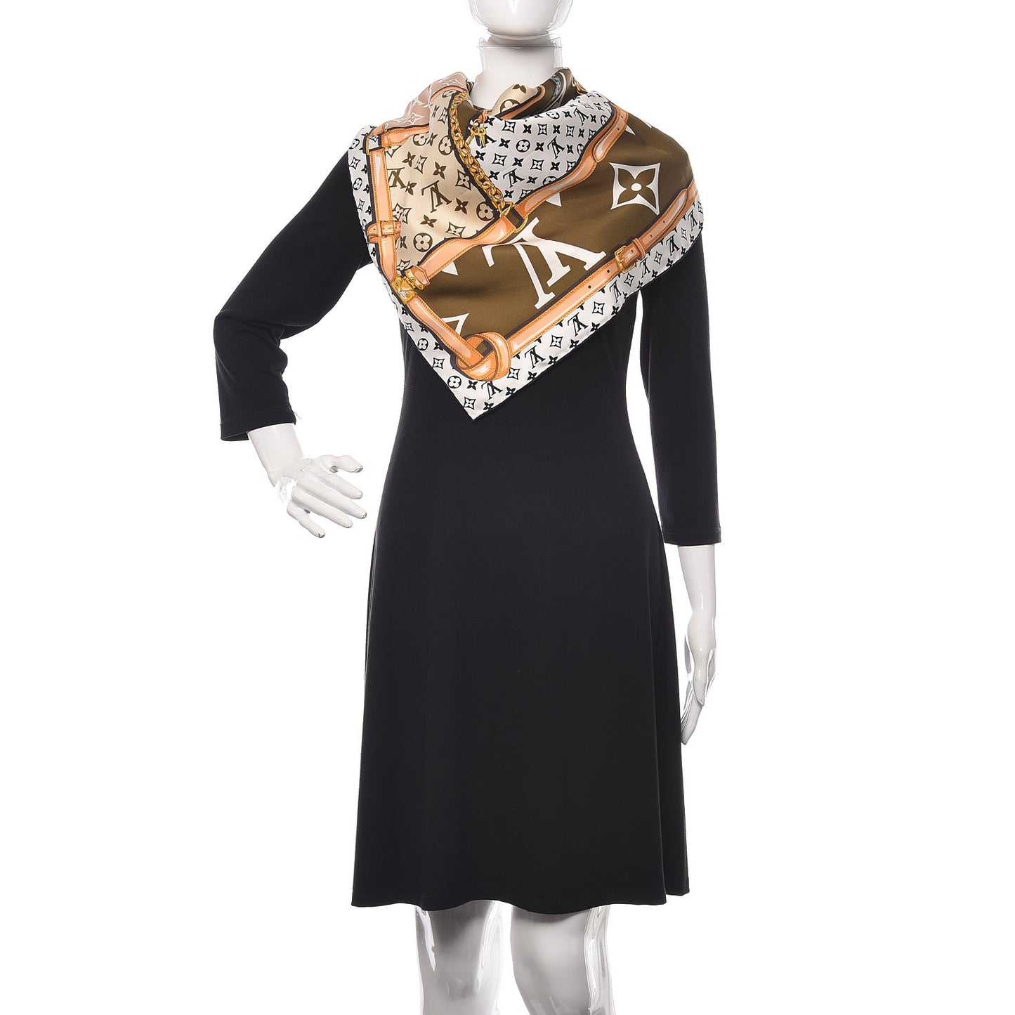 Silk Monogram Confidential Square Scarf Kaki