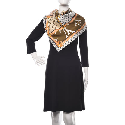 Louis Vuitton Silk Monogram Confidential Square Scarf Kaki 2 of 4