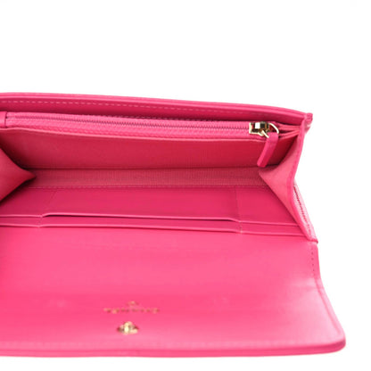 Chanel Shiny Goatskin Quilted Chanel 19 Flap Wallet Dark Pink 5 of 9