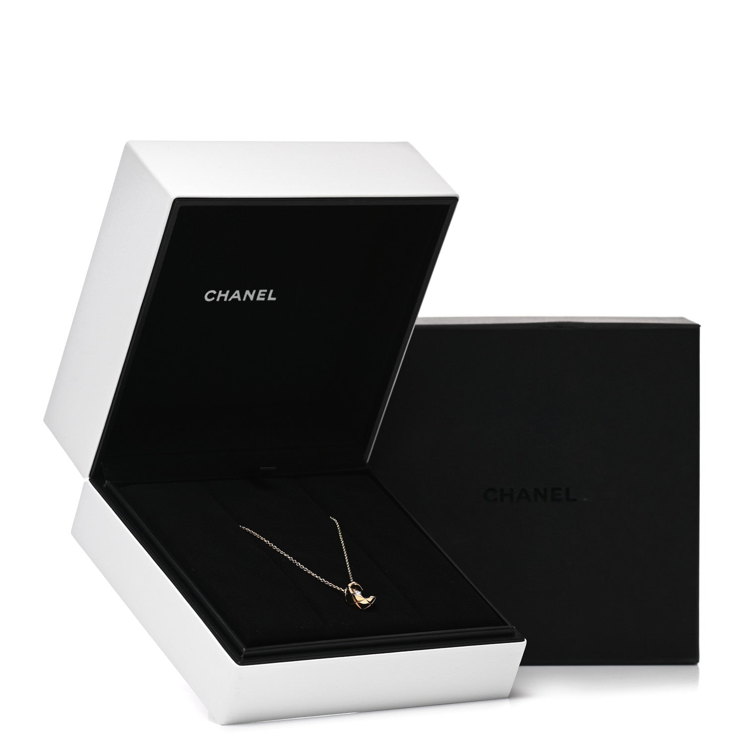 Chanel 18K Yellow Gold Diamond Coco Crush C Necklace 7 of 7