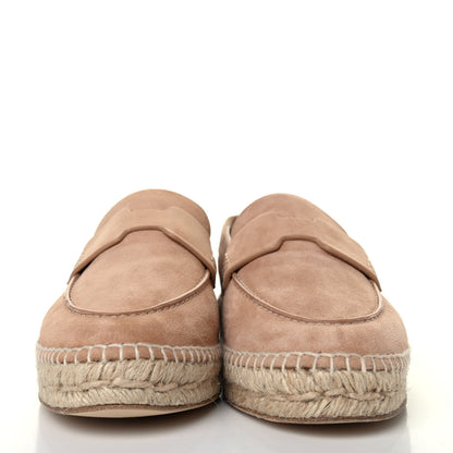 Hermes Suede Calfskin Womens Trip Espadrilles 40 Bois de Santal 2 of 4