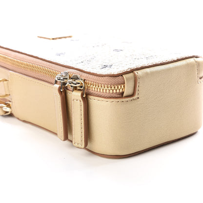 MCM Metallic Visetos Crossbody Pouch Light Gold 5 of 8