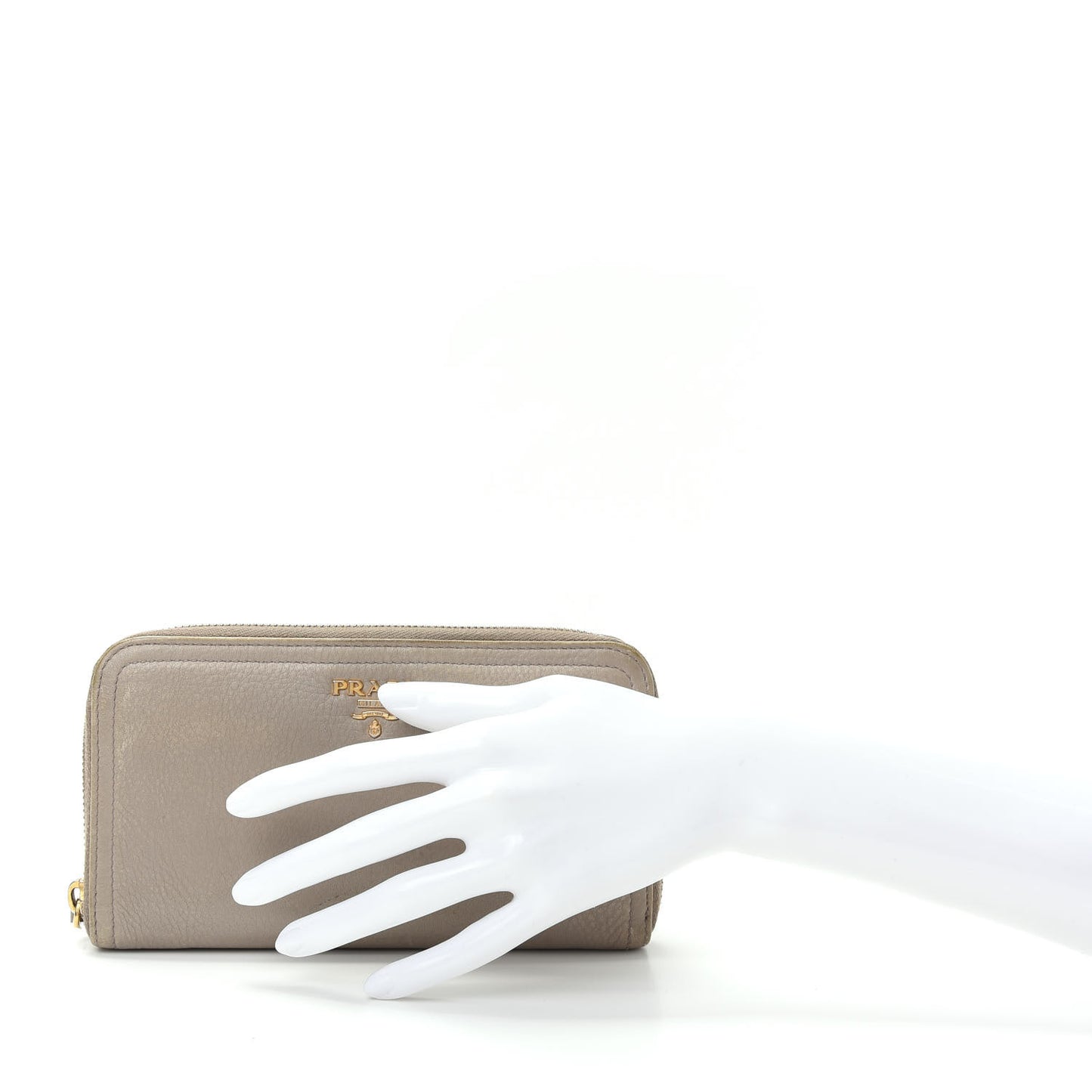 Vitello Daino Zip Around Wallet Pomice