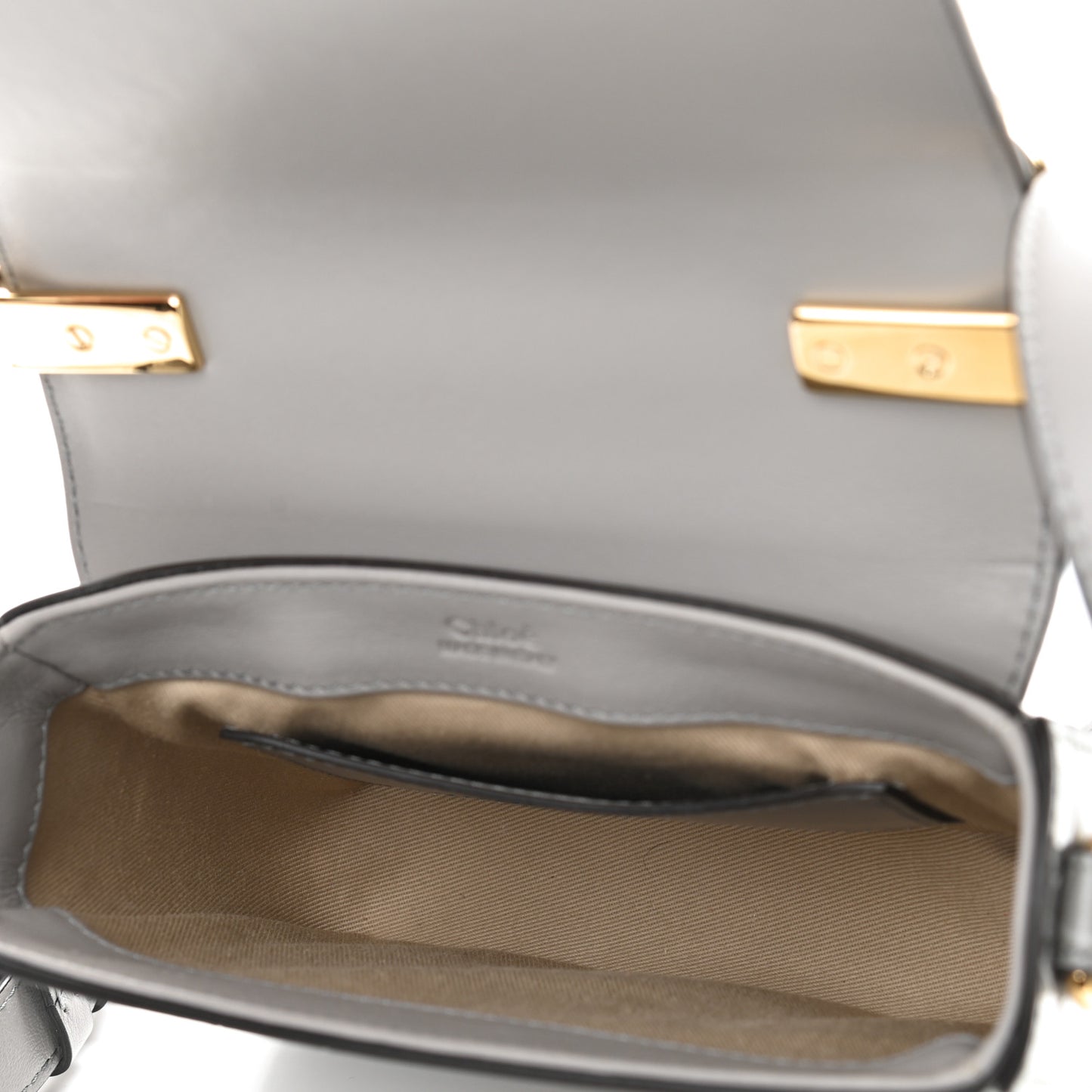 Crocodile Embossed Calfskin Mini C Double Carry Stormy Grey