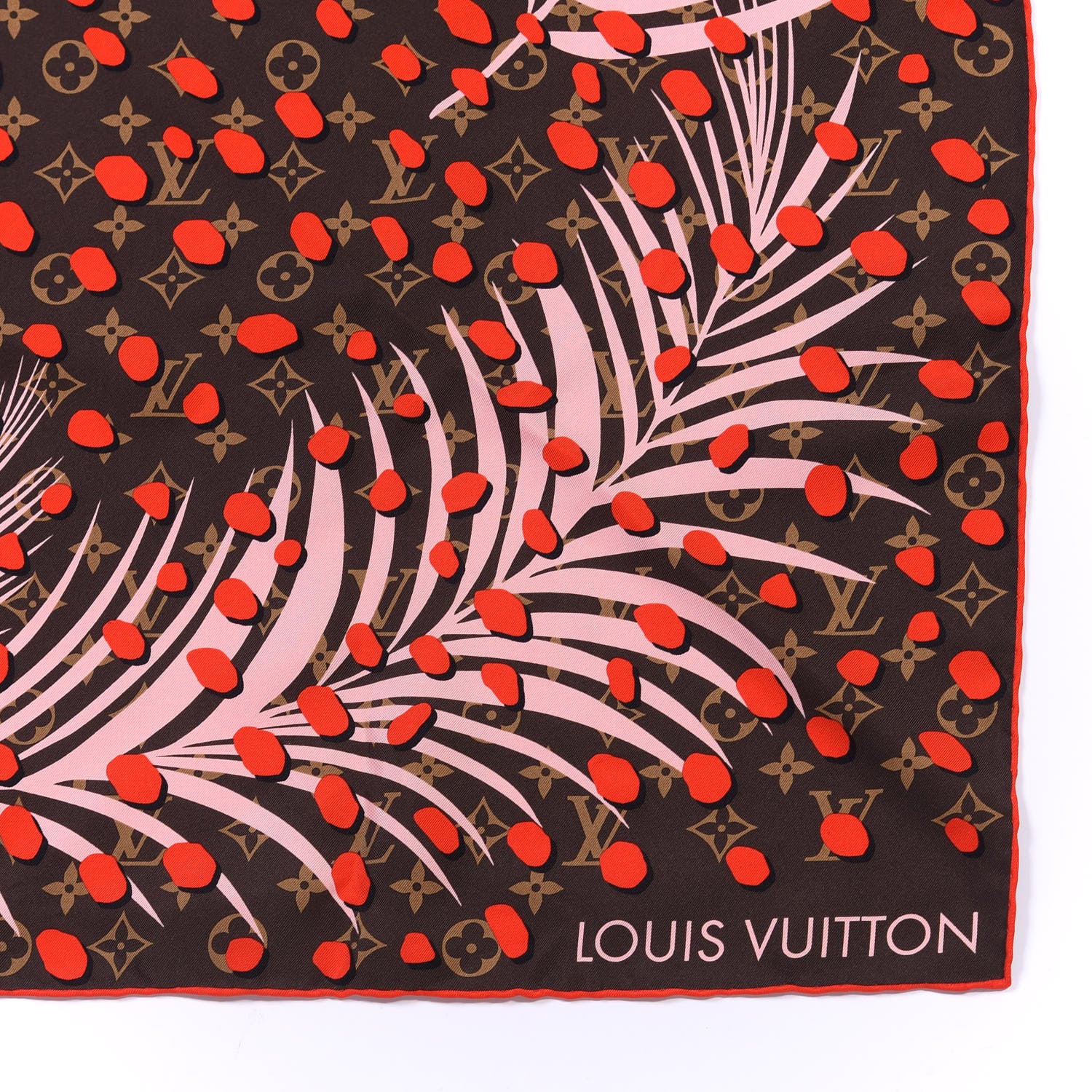 Louis Vuitton Silk Monogram Jungle Dots Scarf Sugar Pink Poppy 2 of 3